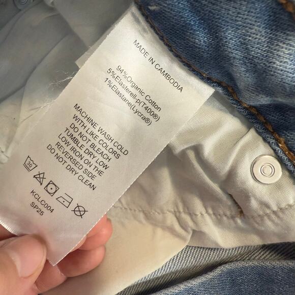 Quince Stretch High Rise Straight Jeans, Frosted Blue, 29/28 - Picture 6 of 7